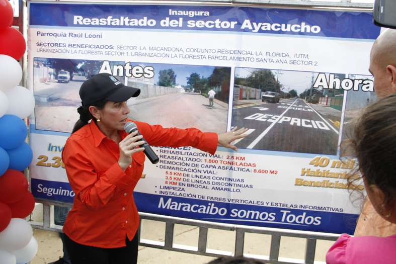 Eveling de Rosales concretó Plan de modernización vial en otro sector de Raúl Leoni