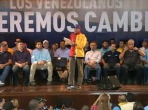 Capriles presenta a los candidatos de la MUD en Miranda