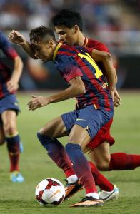 Neymar acapara la atención en un Barcelona sin Messi