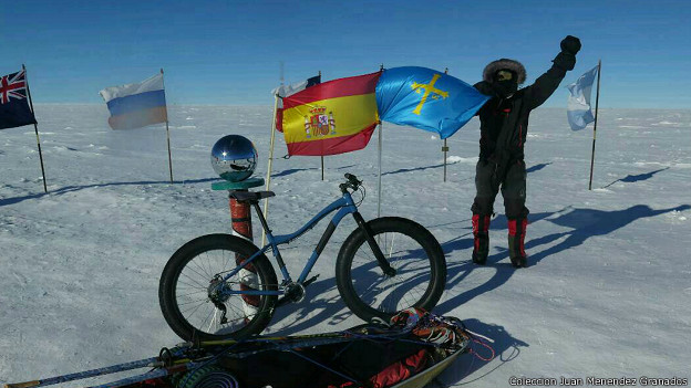 Español llega al Polo Sur en bicicleta