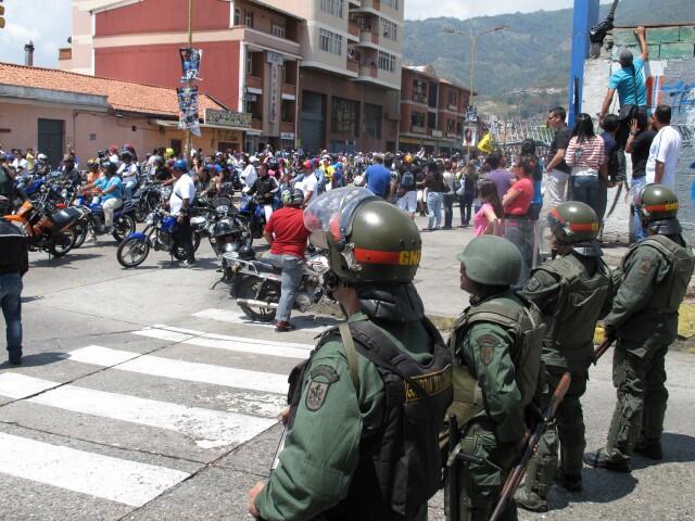 Así observó la GNB la marcha en Mérida (Foto)