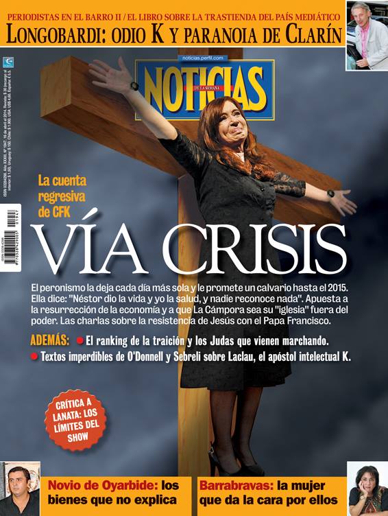 Critican portada de revista argentina con Cristina Fernández crucificada (Imagen)