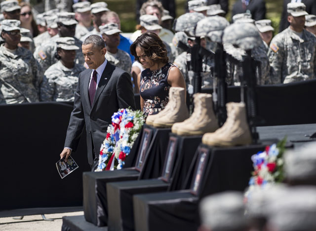 Obama llega a Fort Hood para asistir al funeral por las víctimas del tiroteo
