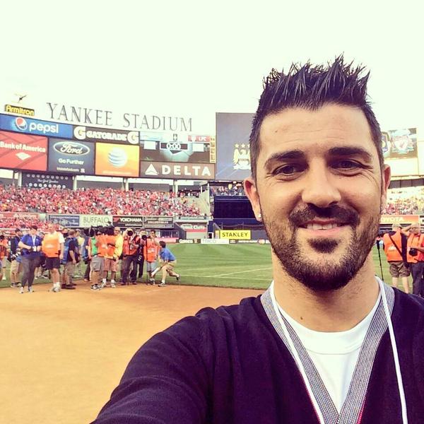 La selfie de David Villa en el Yankee Stadium