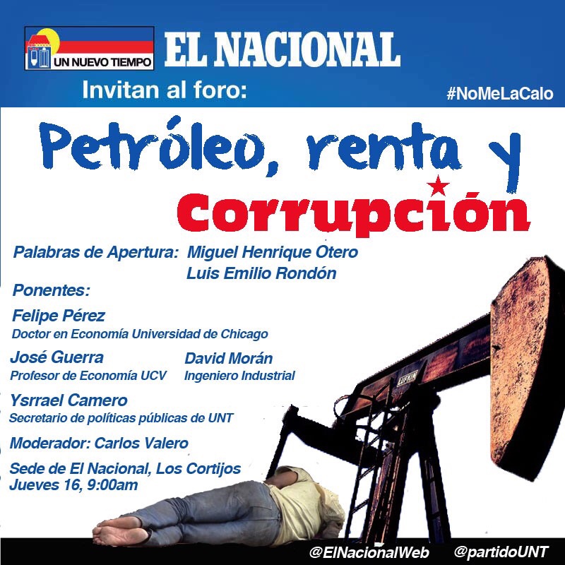 Foro sobre petróleo, renta y corrupción en El Nacional