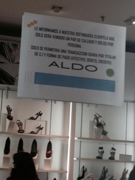 Controles de compra llegaron a las tiendas Aldo (Foto)
