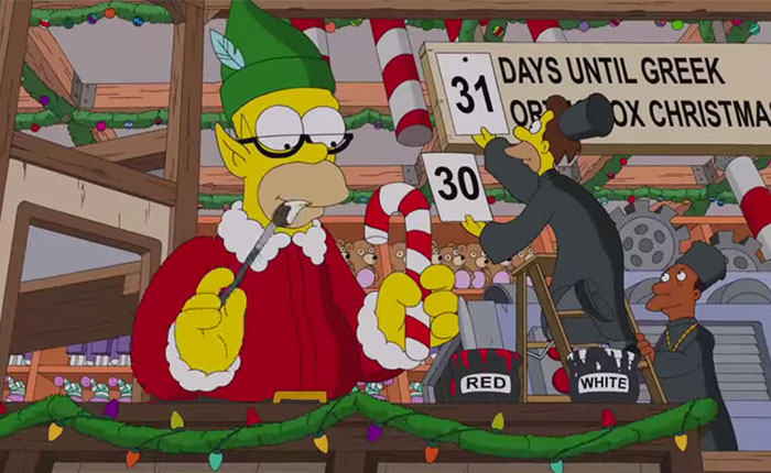 El divertido intro de “Los Simpson” en su episodio de Navidad (Video)