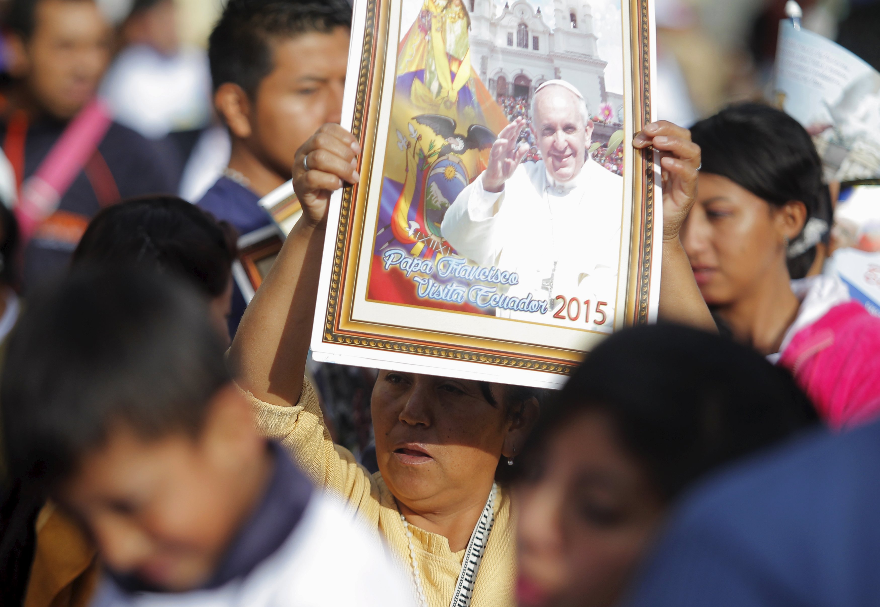 El Papa llegó al santuario de El Quinche en Ecuador