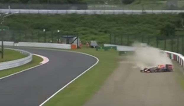 El accidente de Kvyat en la clasificación al GP de Japón que le permitió a Rosberg quitarle la pole a Hamilton (Video)