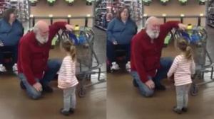 Esta niña se encontró a un tierno Santa Claus mientras hacía compras (Video)