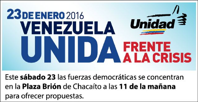 Frente a la crisis: MUD se concentra este #23E en Chacaíto