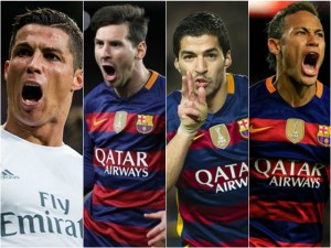 Cristiano, Messi, Suárez y Neymar: Los hombres-gol para el Clásico