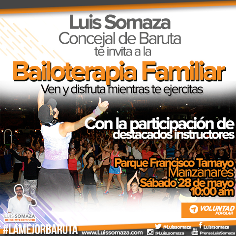 Bailoterapia gratuita para combatir el estrés regala Luis Somaza a los baruteños