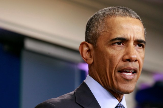 U.S. President Barack Obama speaks about the worst mass shooting in U.S. history that took place in Orlando, Florida, at the White House in Washington, U.S., June 12, 2016. REUTERS/Joshua Roberts