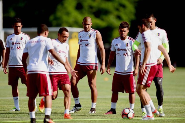 Jugadores de Venezuela practican en una sesión de entrenamiento. Foto: Archivo