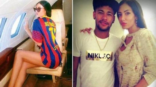 Foto: A la izquierda, la modelo posa en el avión que le envió Neymar. A la derecha posa junto a él / Infobae