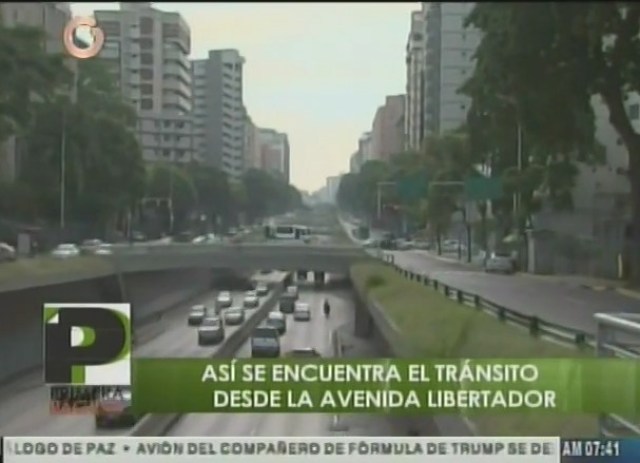 Avenida Libertador completamente despejada 