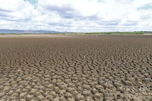 View of the dry Cedro reservoir in Quixada, Ceara State, on February 8, 2017. The situation of Brazil's oldest reservoir sumps up the devastiting effects -human and environmental- of the worst drought of the century in the northeast of the country. / AFP PHOTO / EVARISTO SA / TO GO WITH AFP STORY BY CAROLA SOLE