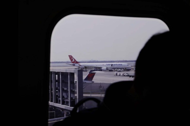 A Turkish Airline plane stands on the runway at JFK International Airport in New York, U.S., March 21, 2017.  REUTERS/Lucas Jackson