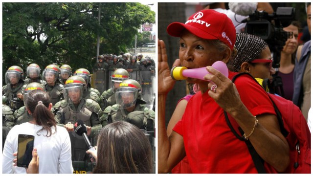 ¿Igualdad? A las oficialistas las dejaron completar su marcha y hasta entregaron documento en la Defensoría. Foto: AVN / LaPatilla