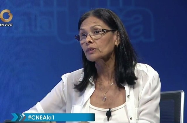 Socorro Hernández, rectora principal del Consejo Nacional Electoral (CNE) / Foto captura tv
