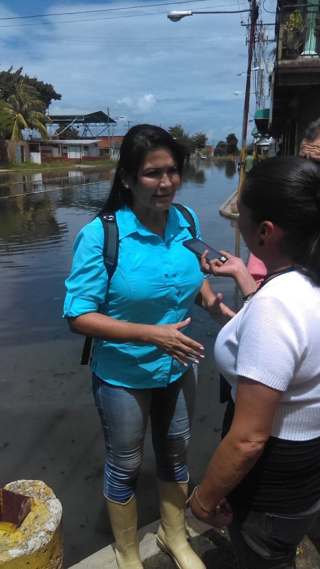 Foto:  Diputada Melva Paredes inspeccionó zonas inundadas en Aragua  / Prensa 