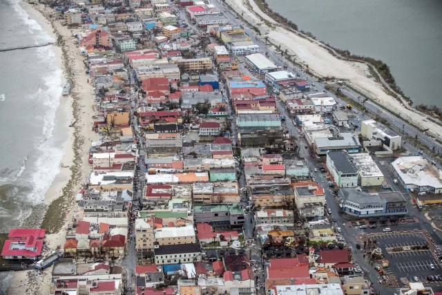 View of the aftermath of Hurricane Irma on Sint Maarten Dutch part of Saint Martin island in the Caribbean September 6, 2017. Picture taken September 6, 2017. Netherlands Ministry of Defence/Handout via REUTERS ATTENTION EDITORS - THIS IMAGE HAS BEEN SUPPLIED BY A THIRD PARTY. MANDATORY CREDIT. NO RESALES. NO ARCHIVES