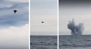 ¡Impresionante! Avión caza militar italiano se estrella contra el mar en exhibición aérea. (videos)