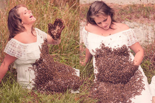 ¡Santo Padre!… Protagonizó una sesión fotográfica con unas 20.000 abejas pegadas a su cuerpo