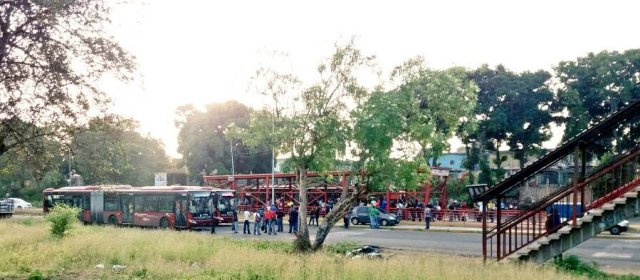 Foto: Protesta en San Félix por falta de transporte público / Cortesía 