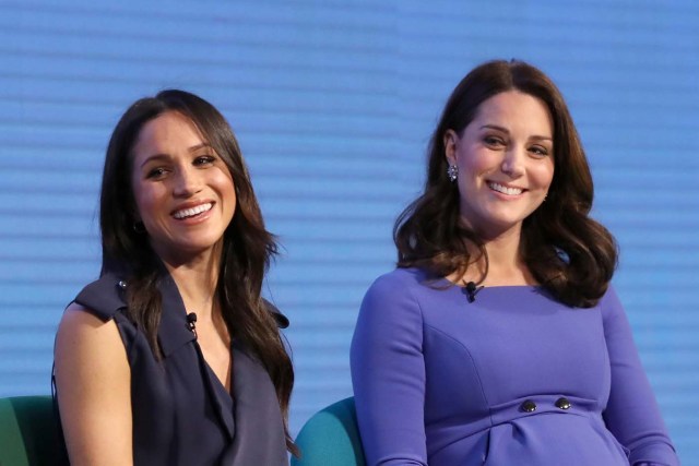 Britain's Catherine, Duchess of Cambridge and Prince Harry's fiancee Meghan Markle attend the first annual Royal Foundation Forum held at Aviva in London, February 28, 2018 . REUTERS/Chris Jackson/Pool