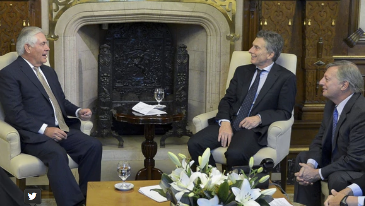 Macri reiterará a Tillerson que Venezuela necesita una salida democrática