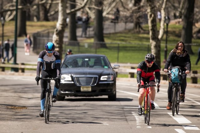 Ciclistas en el Central Park. Foto: Drew Angerer/Getty Images/AFP