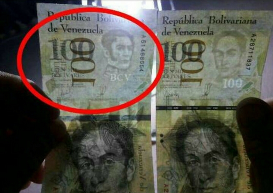 Foto: Denuncia que están circulan billetes falsos de 20.000 y 100.000 bolívares / Cortesía