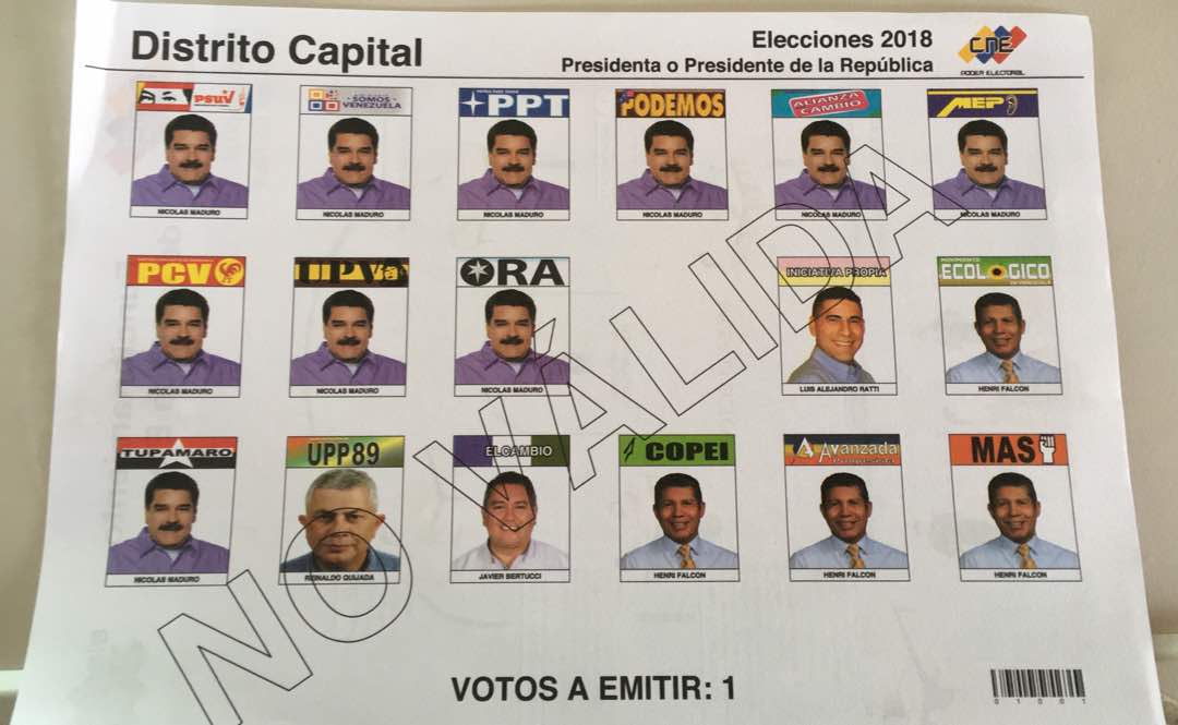 Foto de Maduro aparece 10 veces en el tarjetón electoral del #20May