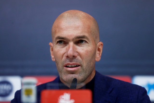 Real Madrid - Conferencia de prensa Zinedine Zidane - Valdebebas, Madrid, España - 31 de mayo de 2018 Entrenador del Real Madrid Zinedine Zidane durante la conferencia de prensa REUTERS / Juan Medina