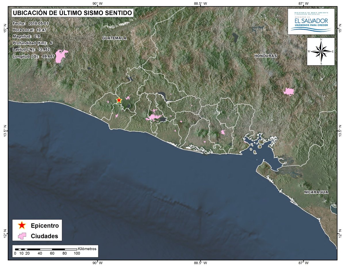 Reportan 174 temblores por enjambre sísmico en el oeste de El Salvador