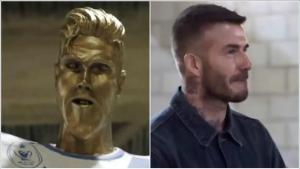 La épica reacción de David Beckham cuando le presentaron horrible estatua en su honor (Video)