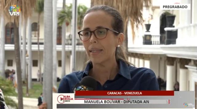 Diputada Manuela Bolívar. Captura de pantalla. 