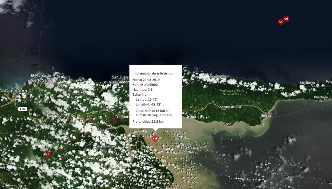 Un sismo de magnitud 3.6 se registró en Sucre