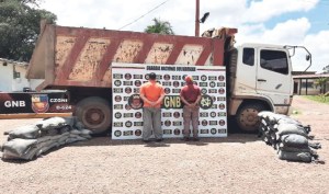 Detienen en Bolívar a dos hombres por intentar desviar 12 toneladas de cemento