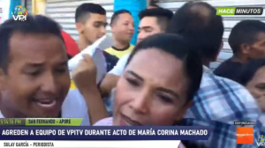 Equipo de VPI TV fue agredido junto a María Corina Machado durante acto en Apure (Video)