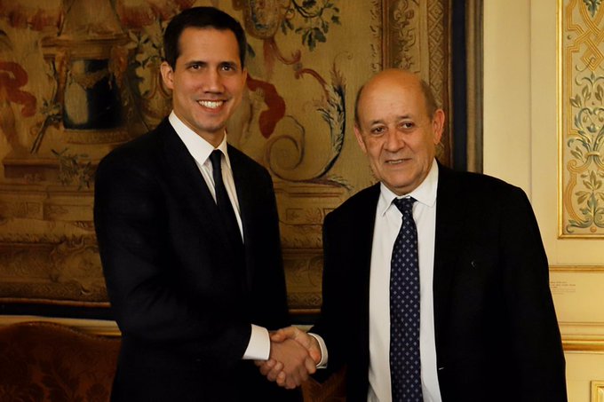 Guaidó se reunió con el canciller de Francia previo a su encuentro con Macron (FOTOS)