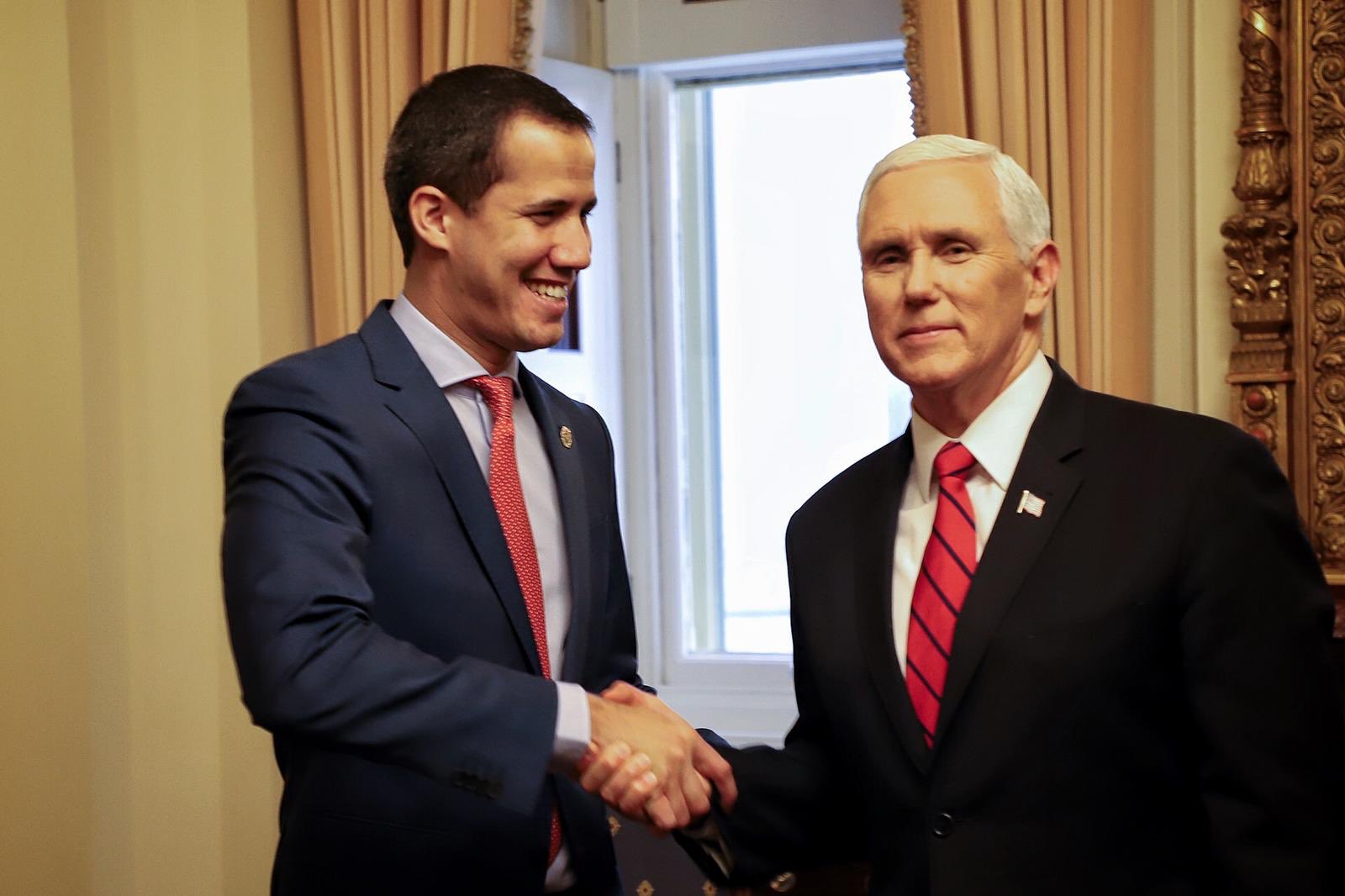 Presidente (E) Guaidó sostuvo encuentro con el vicepresidente de EEUU, Mike Pence (Fotos)