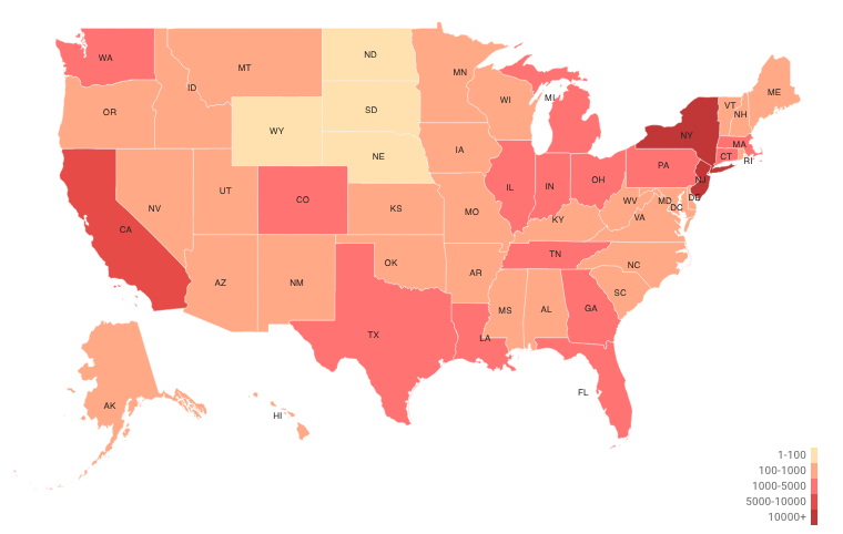 En tiempo real: Este mapa muestra las actualizaciones del coronavirus en EEUU