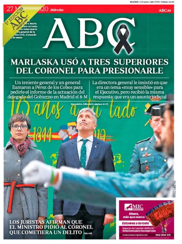 Portadas de la prensa internacional de este miércoles 27 de mayo de 2020