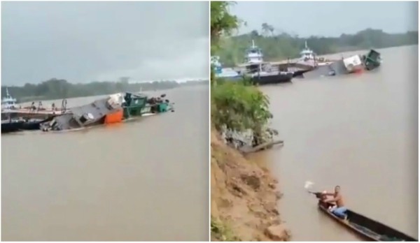 Terror en Colombia por hundimiento de un barco con personas a bordo en Putumayo (Video)