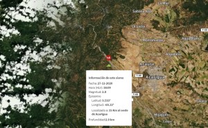 Registran sismo de magnitud 2.8 en Acarigua, estado Portuguesa #27Dic