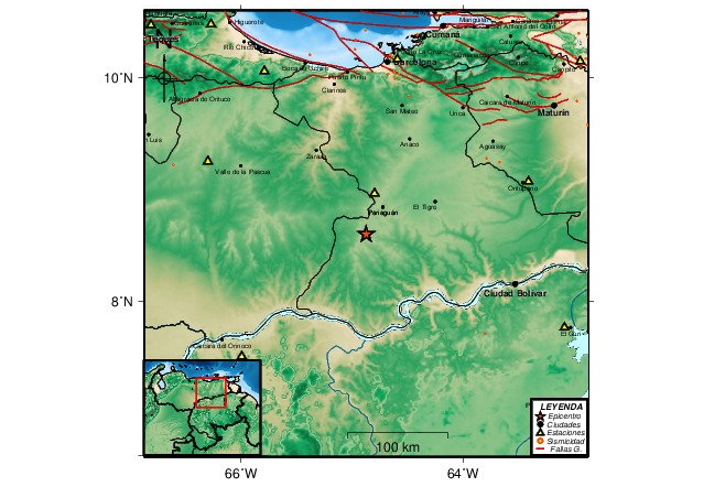 Sismo de magnitud 3.3 en Pariaguan, estado Anzoátegui