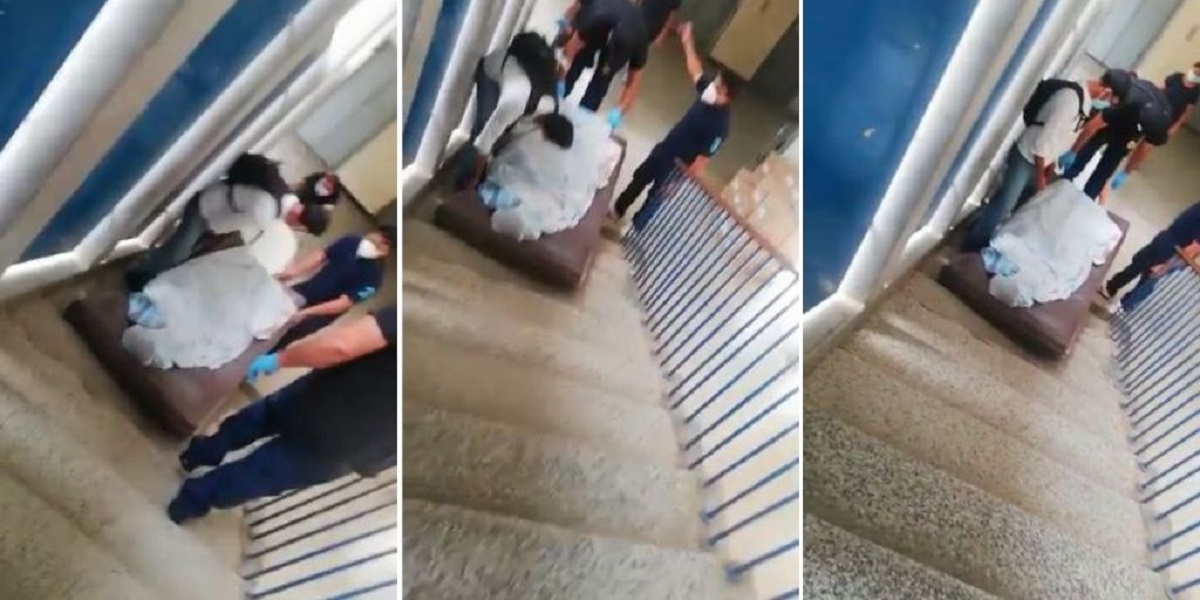 Inhumano: Así es el traslado de los fallecidos por Covid-19 en el Hospital de Maracaibo (Video)